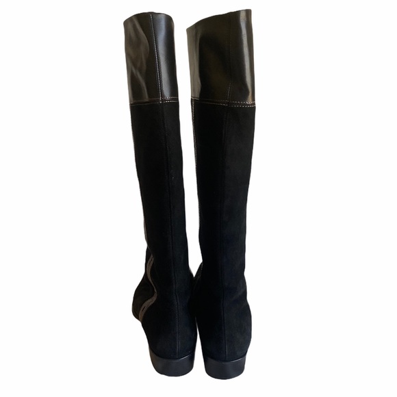 Lorenzo Banfi Leather and Suede Knee High Boots - Picture 4 of 10